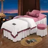 Zestawy pościeli Patchwork 4PCS Salon Beauty Salon Cover Masaż Spa Bedskirt Pillcase Stoolcecover Dulvet Beddings z dziurą