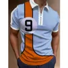 Loose T-shirt Men Designer Polo Shirt Daily Street Trendy 2024 Summer New Fashion Casual Plus Size Man Digital Printed Polo Shirt With Zipper All Colors Availbale
