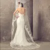 Velo da sposa lungo in pizzo da 3 metri Lunghezza cappella Veli da sposa bianco avorio con pettine Veli Longo Veu De Noiva CPA859