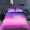 Ensembles de literie Stars Set Points ronds Starry Sky Print Housse de couette Microfibre Galaxy Thème Couette King pour fille Teen Room Decor