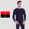 Herren Thermo-Unterwäsche 2-teilig Herren Winter O-Ausschnitt Anzug Warm halten Nachtwäsche Tops Hosen Set Lange Unterhosen Bielizna Termiczna