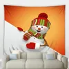 Tapisseries Joyeux Noël Année Décor Tapisserie Dessin Animé Bonhomme De Neige Ski Hiver Nature Paysage Tenture Murale Tissu Enfant Chambre Maison