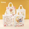 Opbergzakken StoBag 12 stuks Ramadan Eid Mubarak Non-woven Tote Gift Stof Snoep Pakket Waterdicht Herbruikbaar Etui Feestartikelen