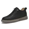 Casual Shoes Brand Men's Oxford Wear-Resistent Thick Soled Work Clothes äkta läderverksamhet