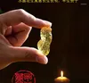 Decorative Figurines 6PCS TOP Geomantic Master Bring Good Luck Money ZHAO CAI Fortune Peanut Yellow Crystal Citrine Multipurpose Amulet