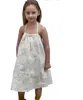 Mädchen Stereo Blumenstickerei Hosenträgerkleid Kinder Tau Schulter Prinzessin Kleider Sommer Kinder Strandurlaub Kleidung Z7470