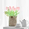 Fiori decorativi 10 pezzi Tulipani finti artificiali Bouquet Pianta domestica Adornano decorazioni per soggiorno Ornamenti Po Prop Finto sposa delicata