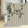 Shower Curtains Chinese Style Flowers And Birds Curtain Animal Plant Painted Art Background Home Bathroom With Hook Washable Decoration