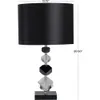 Superbe lampe de table en diamant géométrique en cristal avec base et abat-jour noirs – Lampe transparente élégante de 21 po pour une décoration intérieure moderne