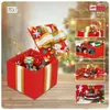 ブロックロズクリスマスギフトボックスナビダミニブロック新年の組み立てられたビルディングブロックおもちゃクリスマスパズルアセンブリモデル装飾1937 240401