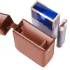 Sacos de armazenamento Caixa de cigarro de couro mais leve titular portátil caixa de cartão de visita para homens e mulheres casos