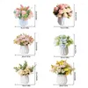 Fleurs décoratives Small en pot simulation de plante Daisy Rose Sunflower Bedroom Bureau de bureau POGRAMENT