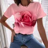 Korte mouwen van ontwerpers verkopen goed lente nieuwe dames t-shirt met korte mouwen en bloemenprint herenkleding ronde hals t