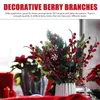 Dekorative Blumen, 12 Stück, Beeren, künstliche rote Stiele, Blumengirlanden, Dekorationen, Weihnachten, künstliche Stiele, PVC-Simulation