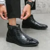 Schoenen Stijlvolle cool zwart formele lederen laarzen laarzen heren mannen laarzen platform laarzen laarzen mannen schoenen schoenen voor mannen