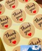 Kraft Paper quotthank youquot接着剤ラベル赤い心径38mmシールラベルステッカーDIYギフト装飾とCake2288595のためのステッカー