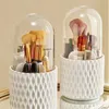 Storage Boxes 2Pcs Makeup Brush Holder Dustproof & Waterproof Make Up Organizer With Lid For Vanity And Bathroom