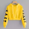 New Designer Sweaters Sell Well Autumn and Winter Short Sweater Womens Long Sleeve Loose Hooded Print Sexy Top Fashion Large Wear