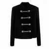 Women's Jackets Autumn And Winter Fashionable Retro Style Disc Button Design Stand Collar Versatile Short Jacket