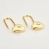 Örhängen Andywen 100% 925 Sterling Silver Gold Heart Locker Square Hoops Circle Piercing Pendiente Luxury Women Fashion Jewelry 2020
