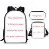 Bolsa infantil bolsa escolar personalize seu logotipo / imagem / nome Backpack Bolsa de ombro único Pattern Pattern Case Lápis Crianças Presente