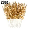 Decoratieve bloemen 20 stuks gouden stengels kunstmatige bladeren decor takken met 15 inch faux stam voor vaas bruiloft