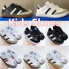 Kids designer shoes Toddler Sneakers Children Skateboarding shoes BLACK white grey color Infant Boys Girls Baby TrainersuRBA#