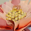 Decorative Flowers 60 Pcs Valentine's Day Chocolate Cake Stand Ball Holder Flower Packaging Case Support Rack Plastic Candy Decoration