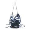 Nuova borsa con paillettes in metallo lucido Buling a squame di pesce Borsa per telefono con paillettes intrecciata a mano Borsa a tracolla da donna 240402