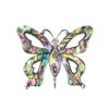 Broscher naturliga abalonskal stift söt fjäril för kvinnor mode corsage insekter badge fit klädtillbehör smycken gåva