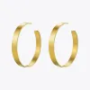 Earrings Enfashion Vintage Big Hoop Earrings Matte Gold color Earings Stainless Steel Circle Earrings For Women Jewelry Wholesale 171026