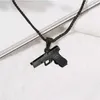 Pendentif Colliers Cool Noir Or Argent Couleur Gun En Forme De Pendentifs Collier Pour Femmes Hommes Armée Style Hip Hop Longue Chaîne Punk Bijoux