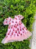 女の子のドレスインシンスパンコールStberry Gauze Summer Children Puff Shorts Sleeve Tle Tle Dress Kids vneck Princess Clothing a64953436255ドロップDe dhkja