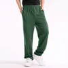 Calças masculinas cor sólida magro cabido sweatpants casuais calças soltas em linha reta plus size verão elasticidade dos homens casa