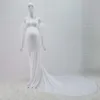 Эластичное длинное платье для беременных без рукавов, облегающее платье русалки для беременных, платье макси для беременных 240321