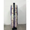 معاطف الخندق النسائية miyake طوق الرجعية المطبوعة منذ فترة طويلة لعام 2024 المصمم الأصلي Abaya Fashion Robe Robe