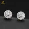 Hip Hop Jewelry 925 Sterling Silver Flower Cluster VVS Moissanite Diamond Custom Western Earrings Studs