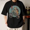Męskie koszule męskie małże koszulki Trendy obcy wzór drukowanej topy T -THIRT Summer Hip Hop Casual Street Odzież z krótkim rękawem Nowe męskie topy o mocy 240402