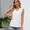 Hot Selling 2024 Clothing Summer Breathable Women's Cotton and Linen Vest V-neck Suspender Sleeveless