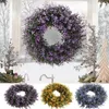 Dekorative Blumen Weihnachtsgirlande Künstliche Lavendelkränze Gefälschte Blumen-Haustür-Kranz Hängende Pflanzen zur Dekoration