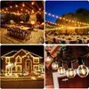 LED -strängar 25ft utomhusklot G40 String Light IP44 Waterpoof Dimble Party Wedding Decoration Connectable EU Plug Garland Fairy YQ240401