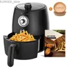 Luchtfriteuse Luchtfriteuse 2qt Hot Air Friter Cooker Bevat luchtfriteuterpapier voeringen voor gezond koken Y240402