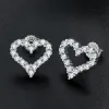 Boucles d'oreilles Cosya 925 argent sterling 2 mm coeur Moisanite Moucles d'oreilles pour les femmes Engagement Sparkling Wedding Party Fine bijoux Cadeaux