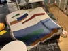 Battaniyeler renkli geometrik desen kanepe, saçaklarla battaniye atma, soyut dekoratif asılı goblen halı ins ev dekor