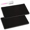 Bordmattor Yo-2 Pack Bar Mat Non Slip Rubber Service Spill för kaffestänger Köksrestauranger med rengöringsborstar