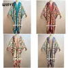 Vestidos Casuais Kuwait Sunmer 2024 Winyi Mulheres Cardigan Casaco Solto Vestido Longo Cocktail Party Boho Maxi Feriado Africano Batwing Manga Seda