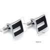 Bow Ties Men Square Cufflinks Alloy Black Enamel Tuxedo Shirt Studs Cuff Links Buttons Jewelry Accessories For Business Wedding