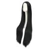 Pelucas qqxcaiw Black Wig 100cm/40 pulgadas de largo pelucas sintéticas resistente al calor Halloween carnaval cosplay cabello liso