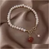 Projekt briewek Słodki owoc brzoskwiniowy Agat Naturalne perły słodkowodne koraliki ręcznie robione pasmo bransoletki dla kobiet biżuteria mody dar