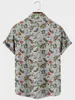 Мужские повседневные рубашки, тренд 2024, Harajuku, весна/лето, клетчатая рубашка с коротким рукавом, нагрудный карман, дизайн, модная пуговица с принтом 015